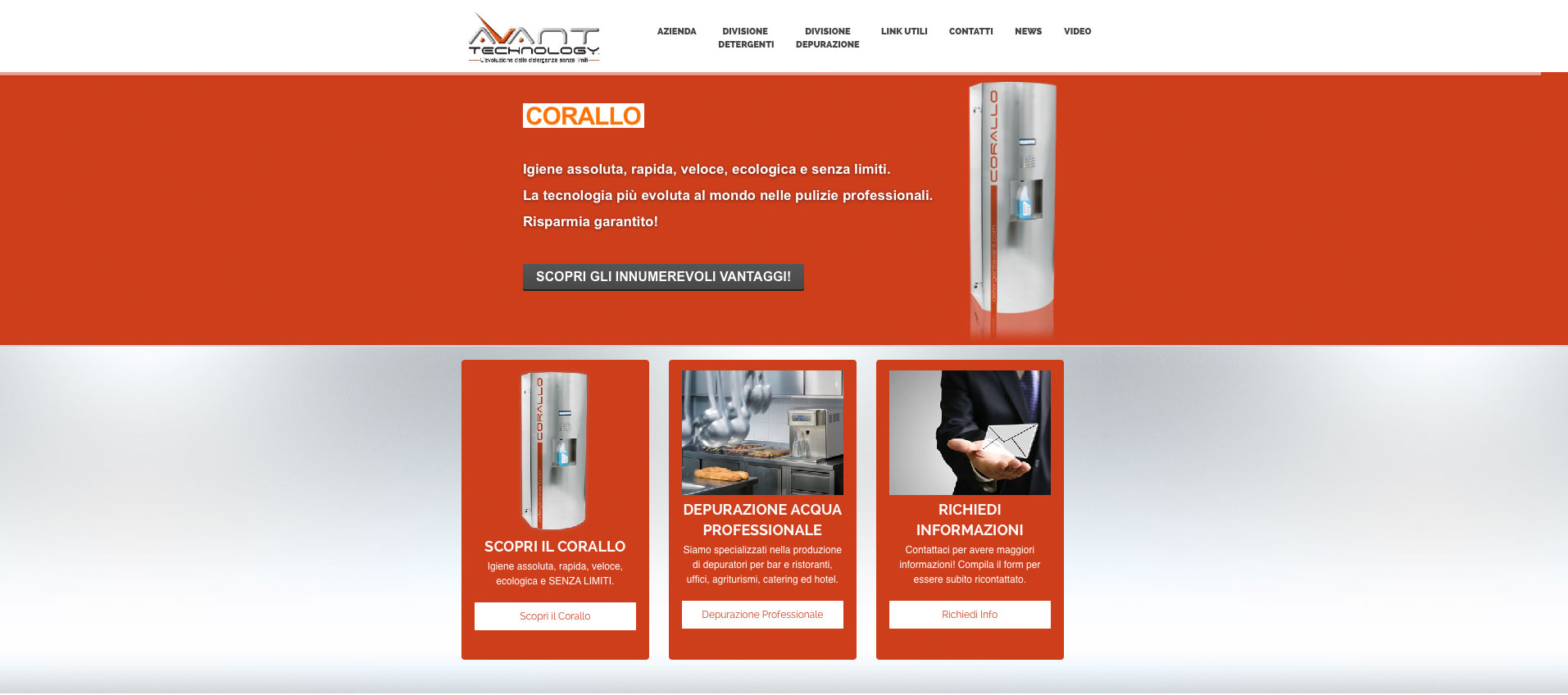 Online il nuovo sito web Detergenza Professionale Avant Technology